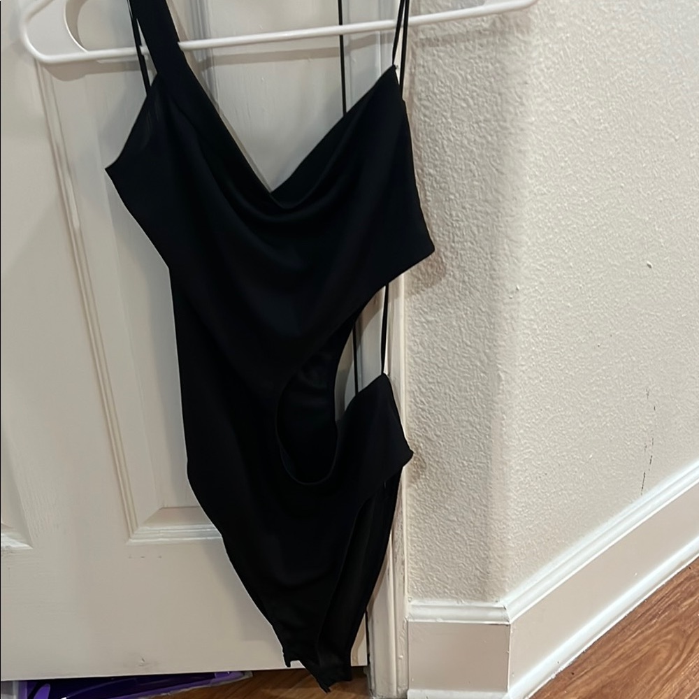 Topshop Black Cutout Bodysuit